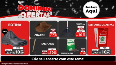 Modelo de TV para TV Horizontal com o tema Domingou de Ofertas para Agropecuária