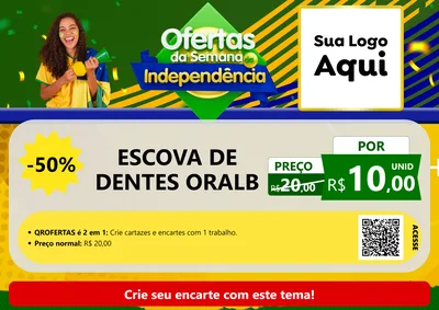 Modelo de Cartaz para Cartaz A4 Horizontal com o tema Ofertas da Semana da Independência para Higiene Pessoal