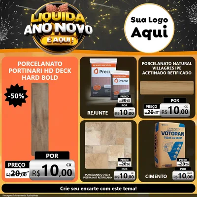 Modelo de Rede Social para Feed Facebook com o tema Liquida Ano Novo É Aqui! para Pisos e revestimentos