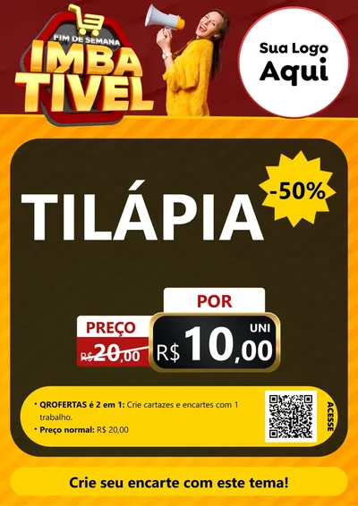 Modelo de Cartaz para Cartaz A4 Vertical com o tema Fim de Semana Imbatível para Peixaria