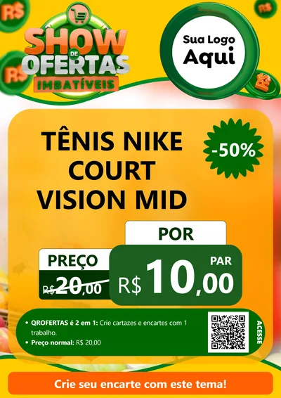 Modelo de Cartaz para Cartaz A4 Vertical com o tema Show de Ofertas Imbatíveis para Calçados