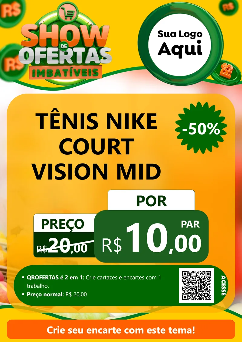 Modelo de Cartaz para Cartaz A4 Vertical com o tema Show de Ofertas Imbatíveis para Calçados