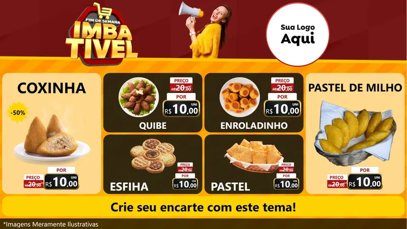 Modelo de TV para TV Horizontal com o tema Fim de Semana Imbatível para Salgadaria