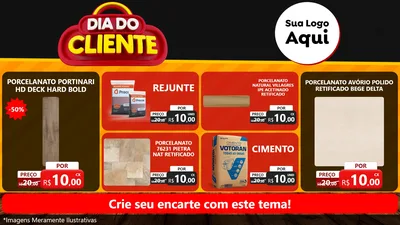 Modelo de TV para TV Horizontal com o tema Dia do Cliente para Pisos e revestimentos