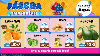 Modelo de TV para TV Horizontal com o tema Páscoa Imperdível para Hortifrúti