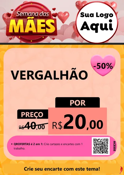 Modelo de Cartaz para Cartaz A4 Vertical com o tema Semana das Mães para Ferragens