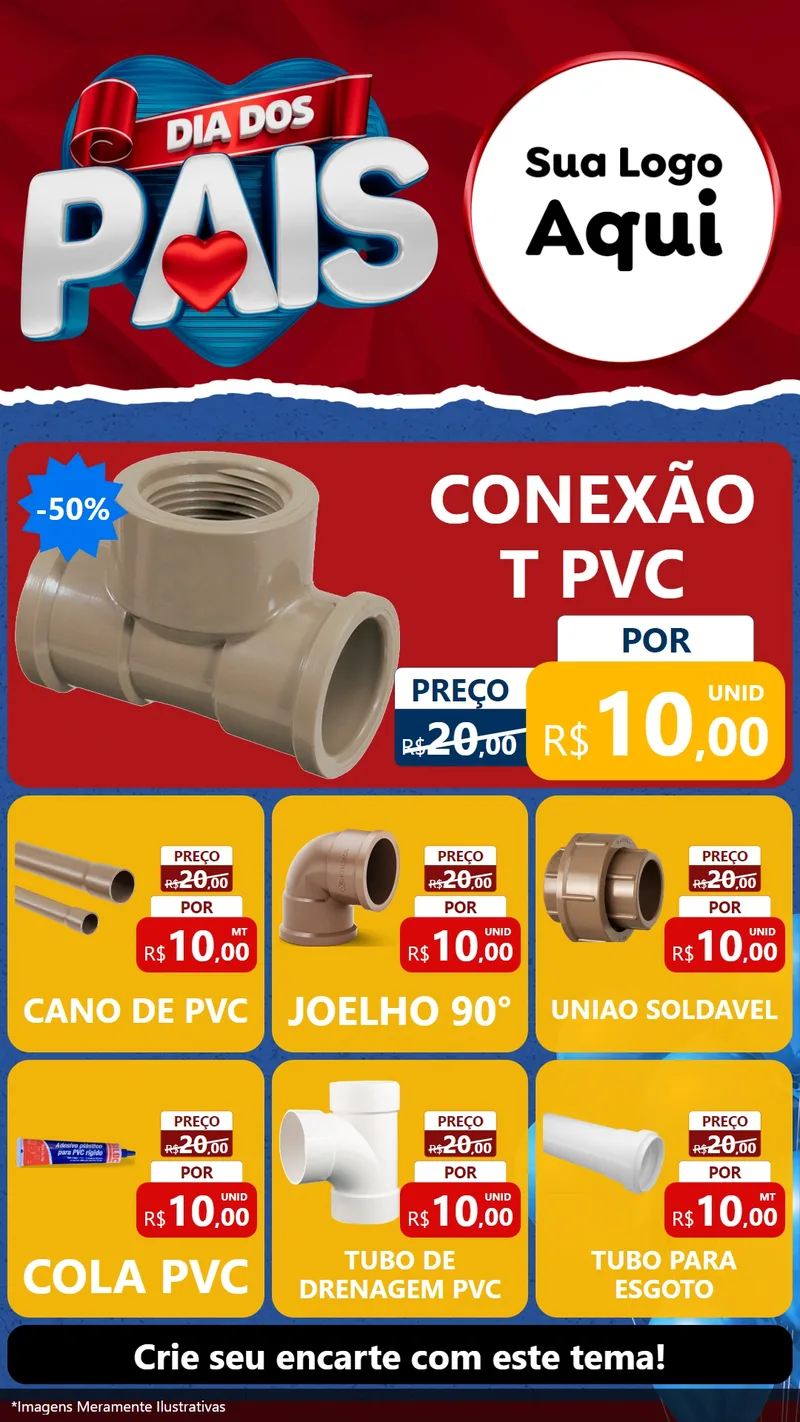 Modelo de Rede Social para Stories com o tema Dia dos Pais para Tubos e conexões