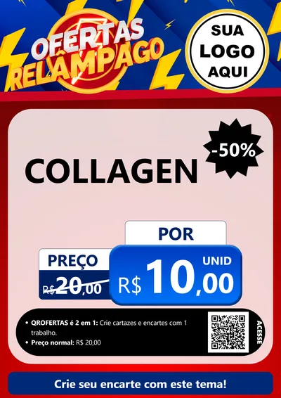 Modelo de Cartaz para Cartaz A4 Vertical com o tema Ofertas Relâmpago para Suplementos alimentares