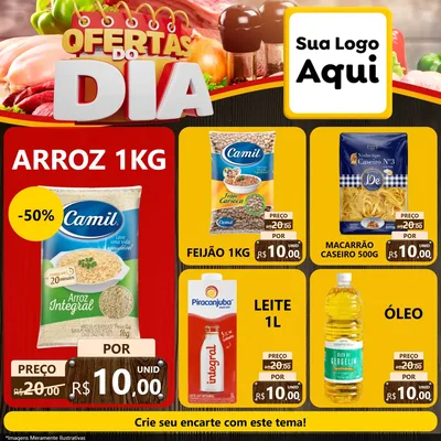 Modelo de Rede Social para Feed Facebook com o tema Ofertas do Dia para Supermercado