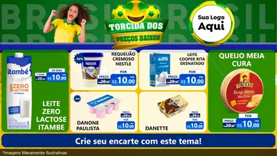 Modelo de TV para TV Horizontal com o tema Torcida dos Preços Baixos - Copa para Frios e Laticínios