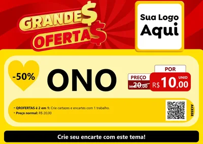 Modelo de Cartaz para Cartaz A4 Horizontal com o tema Grandes Ofertas para Óticas