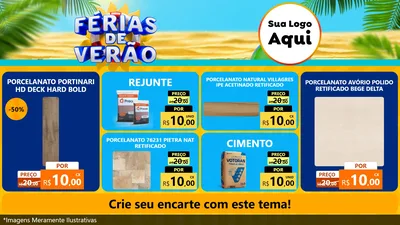 Modelo de TV para TV Horizontal com o tema Férias de Verão para Pisos e revestimentos