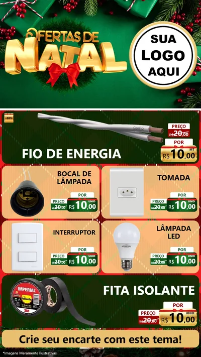 Modelo de TV para TV Vertical com o tema Ofertas de Natal para Materiais Elétricos