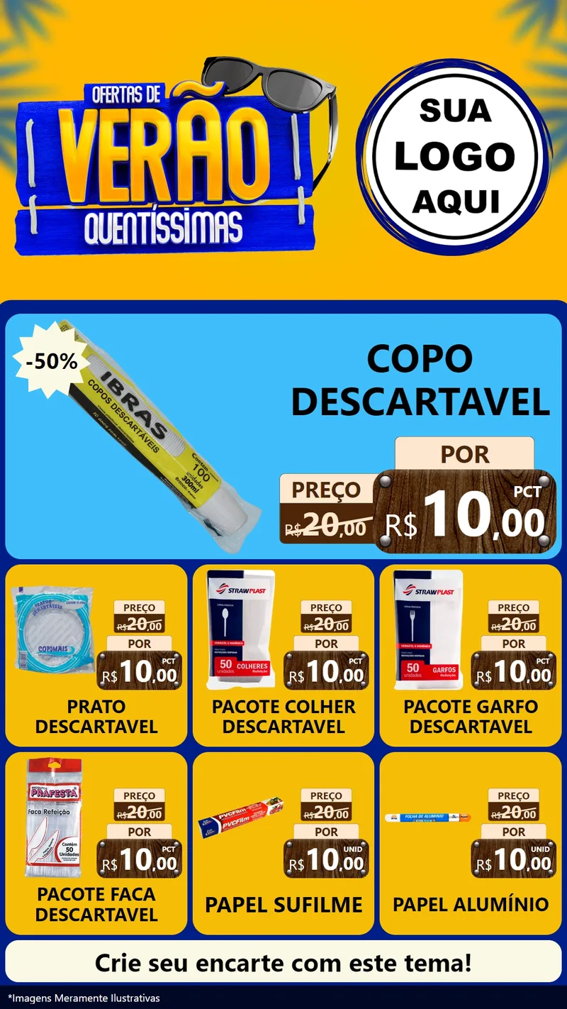 Modelo de Rede Social para Stories com o tema Ofertas de Verão Quentíssimas para Embalagens