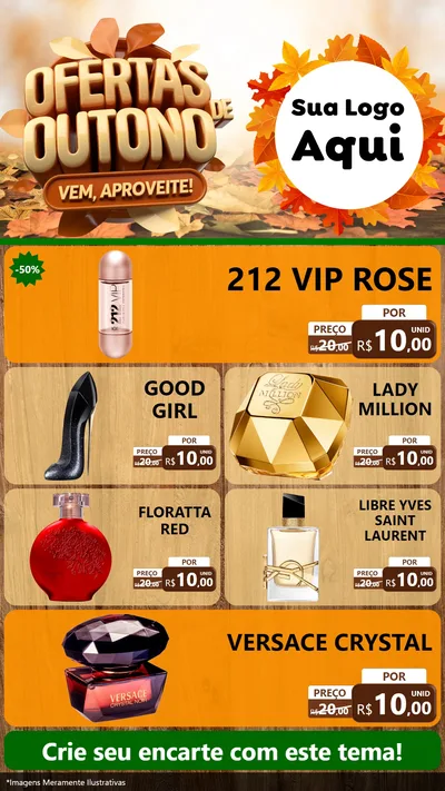 Modelo de TV para TV Vertical com o tema Ofertas de Outono - Vem, Aproveite! para Perfumes