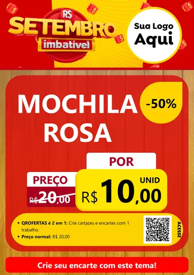 Modelo de Cartaz para Cartaz A4 Vertical com o tema Setembro Imbatível para Papelaria