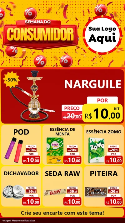 Modelo de Rede Social para Stories com o tema Semana do Consumidor para Tabacaria