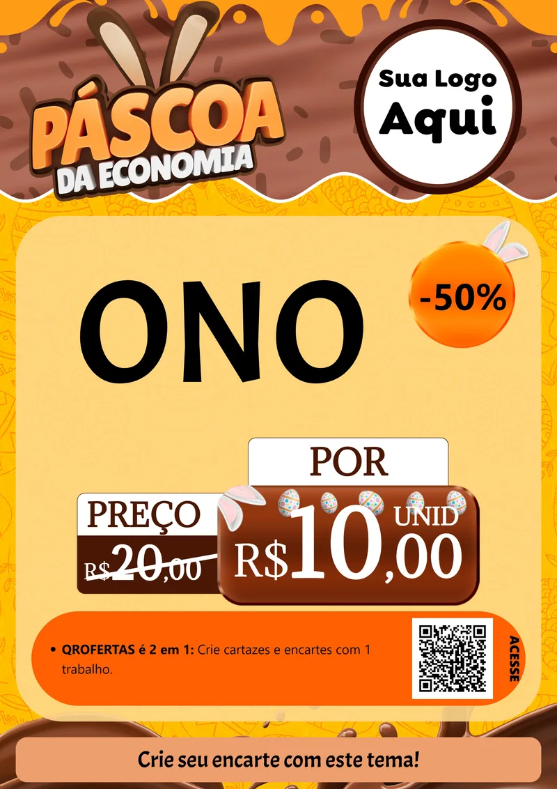 Modelo de Cartaz para Cartaz A4 Vertical com o tema Páscoa da Economia para Óticas