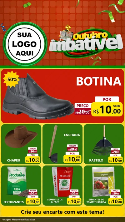 Modelo de Rede Social para Stories com o tema Outubro Imbatível para Agropecuária