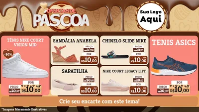 Modelo de TV para TV Horizontal com o tema Ofertas de Páscoa para Calçados