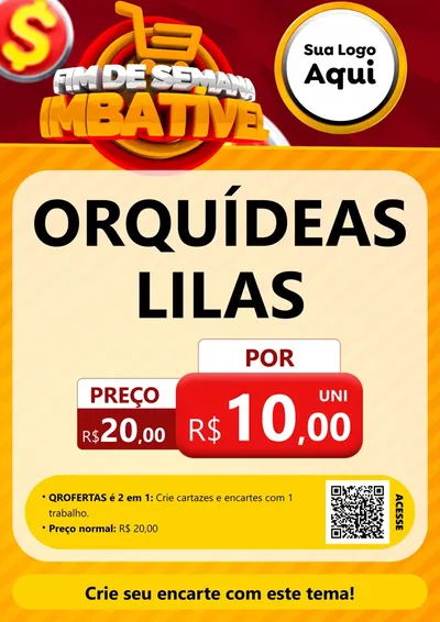Modelo de Cartaz para Cartaz A4 Vertical com o tema Fim de Semana Imbatível para Floricultura e jardim