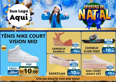 Modelo de Encarte para Encarte A4 Horizontal com o tema Ofertas de Natal para Calçados