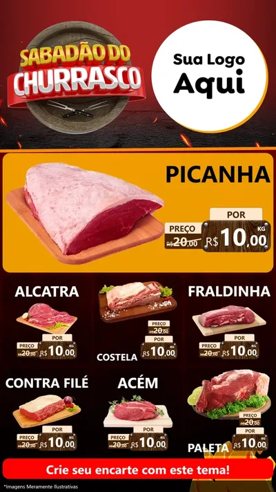 Modelo de Rede Social para Stories com o tema Sabadão Do Churrasco para Açougue