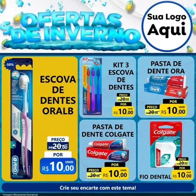 Modelo de Rede Social para Feed Facebook com o tema Ofertas de Inverno para Higiene Pessoal