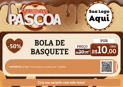 Modelo de Cartaz para Cartaz A4 Horizontal com o tema Ofertas de Páscoa para Artigos Esportivos