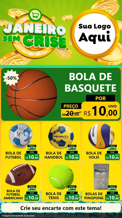 Modelo de Rede Social para Stories com o tema Janeiro Sem Crise para Artigos Esportivos