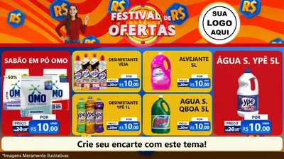 Modelo de TV para TV Horizontal com o tema Festival de Ofertas para Produtos de Limpeza