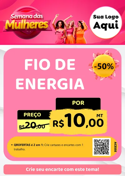 Modelo de Cartaz para Cartaz A4 Vertical com o tema Semana das Mulheres para Materiais Elétricos