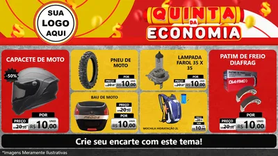 Modelo de TV para TV Horizontal com o tema Quinta da Economia para Moto peças