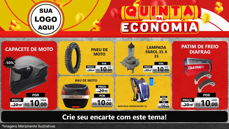 Modelo de TV para TV Horizontal com o tema Quinta da Economia para Moto peças