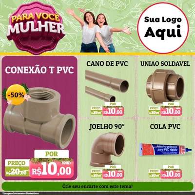Modelo de Rede Social para Feed Facebook com o tema Para Você Mulher para Tubos e conexões