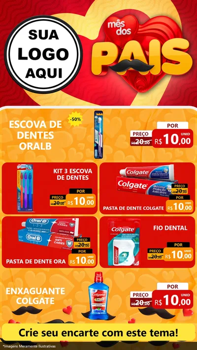 Modelo de TV para TV Vertical com o tema Mês Dos Pais para Higiene Pessoal