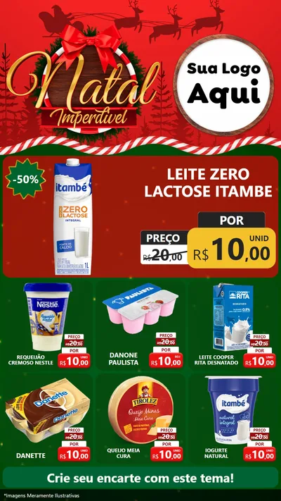 Modelo de Rede Social para Stories com o tema Natal Imperdível para Frios e Laticínios