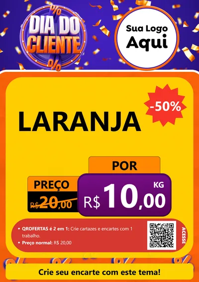 Modelo de Cartaz para Cartaz A4 Vertical com o tema Dia do Cliente para Hortifrúti
