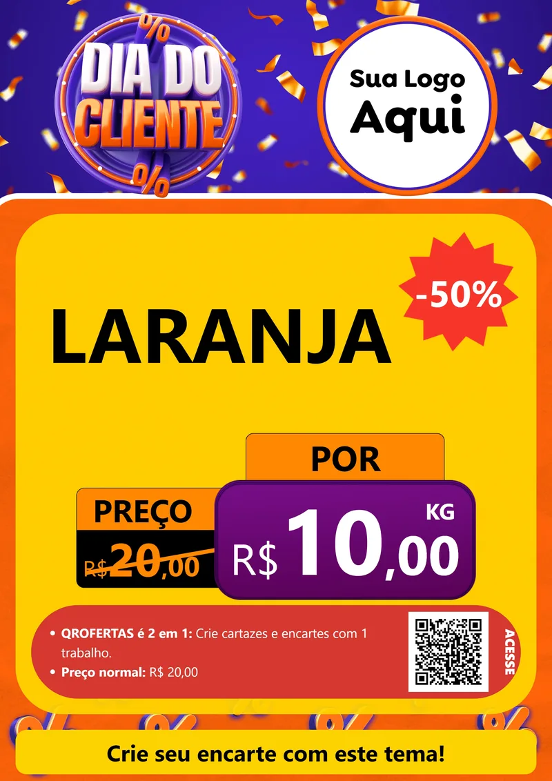 Modelo de Cartaz para Cartaz A4 Vertical com o tema Dia do Cliente para Hortifrúti