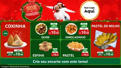 Modelo de TV para TV Horizontal com o tema Natal de Promoções para Salgadaria