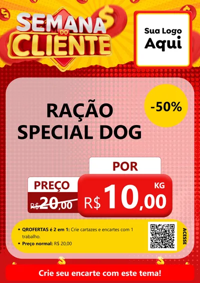 Modelo de Cartaz para Cartaz A4 Vertical com o tema Semana do Cliente para Pet Shop