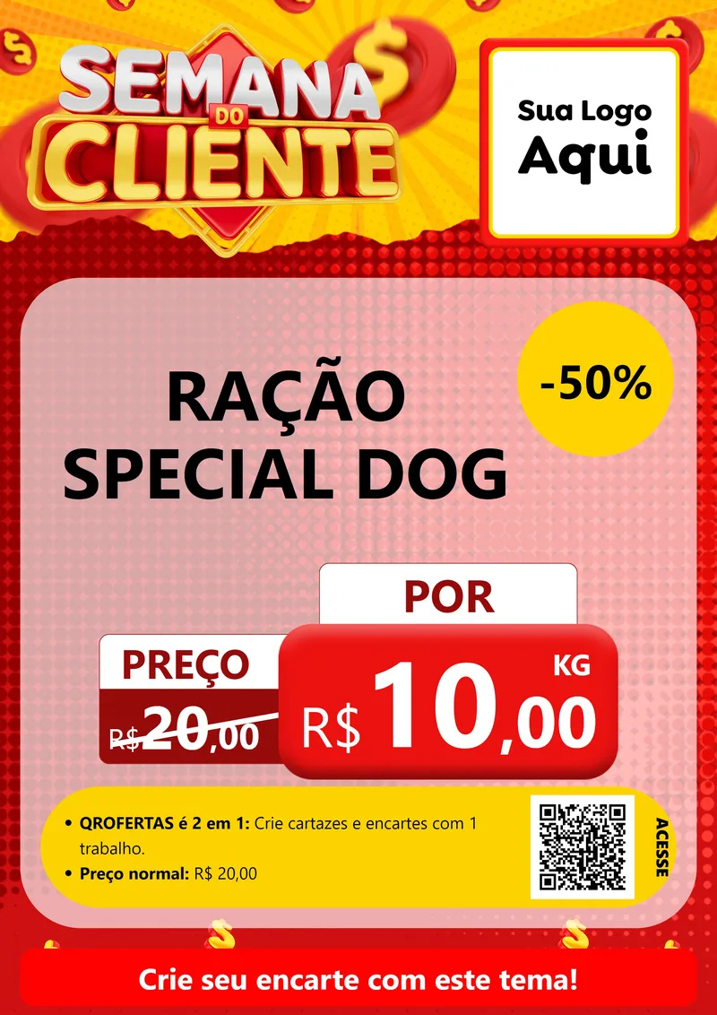 Modelo de Cartaz para Cartaz A4 Vertical com o tema Semana do Cliente para Pet Shop