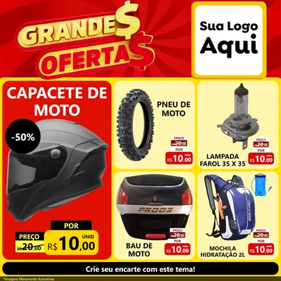 Modelo de Rede Social para Feed Facebook com o tema Grandes Ofertas para Moto peças