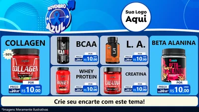 Modelo de TV para TV Horizontal com o tema Novembro Azul para Suplementos alimentares