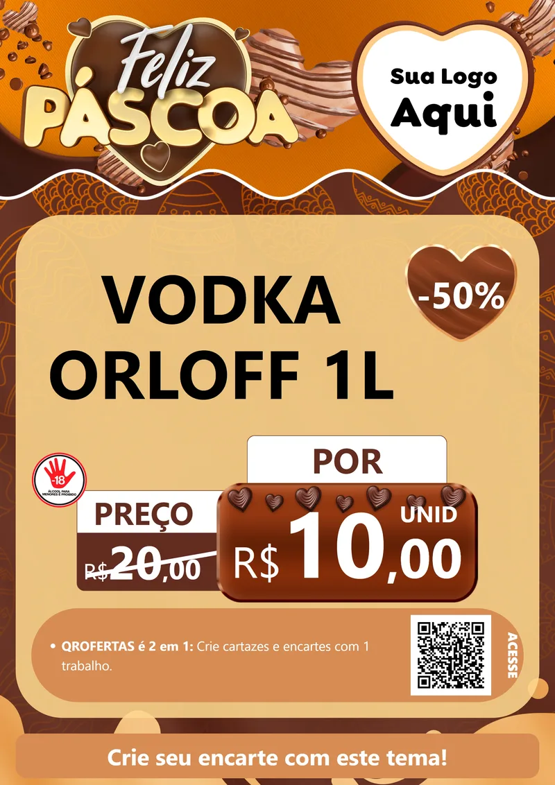 Modelo de Cartaz para Cartaz A4 Vertical com o tema Feliz Páscoa para Distribuidora de bebidas