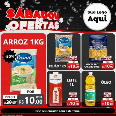 Modelo de Rede Social para Feed Facebook com o tema Sabadou de Ofertas para Supermercado