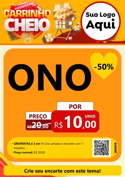 Modelo de Cartaz para Cartaz A4 Vertical com o tema Promoção carrinho cheio para Óticas