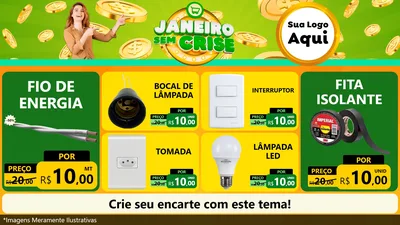 Modelo de TV para TV Horizontal com o tema Janeiro Sem Crise para Materiais Elétricos