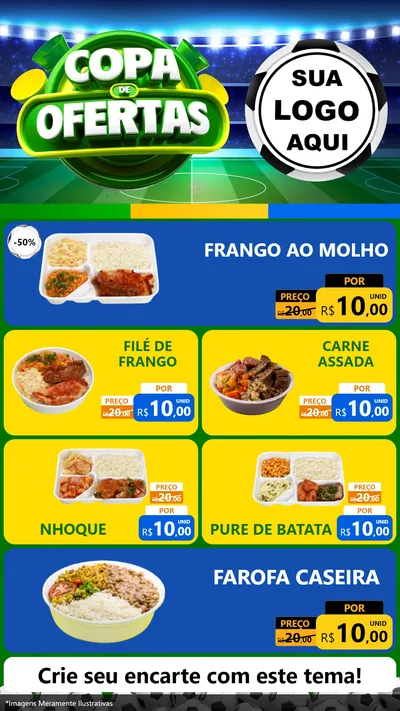 Modelo de TV para TV Vertical com o tema Copa de Ofertas para Restaurante