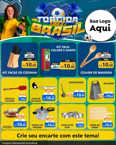 Modelo de Rede Social para Feed Instagram com o tema Torcida Vai Brasil - Copa para Utilidades Domésticas